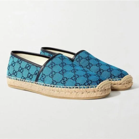 Gucci Espadrilles Origigibak GG Micro Soft Beige and Blue Gucci - Microguccissima Leather Espadrilles Blue 8,5 | www  main image 3